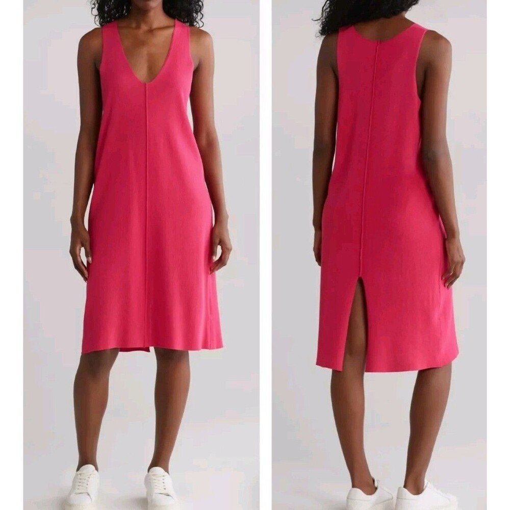 Large STITCHDROP Shenandoah Sleeveless Sweater Dress Knee Length HOT PINK *read*